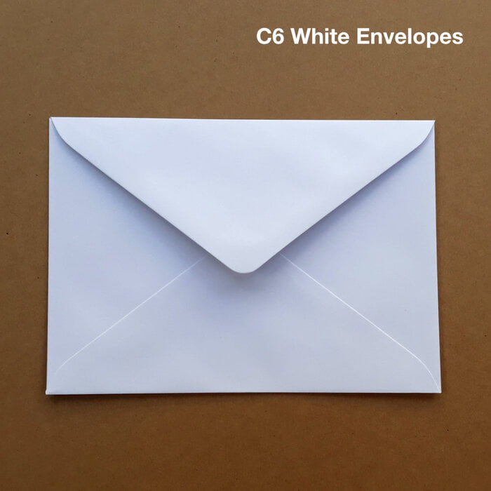 BOX of 500 White Envelopes. Size C6 (114mm x 162 mm) BOX of 500 White Envelopes. Size C6 (114mm x 162 mm)